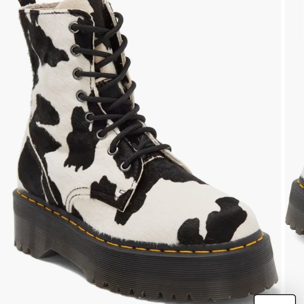 Dr. Martens Jadon Cow Print Platform Boot size 7
New with original box